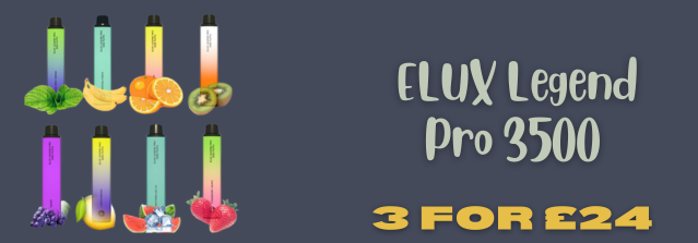 Multibuy Offer:  ELUX Legend Pro 3500Offer 3 for 24 Pounds Only